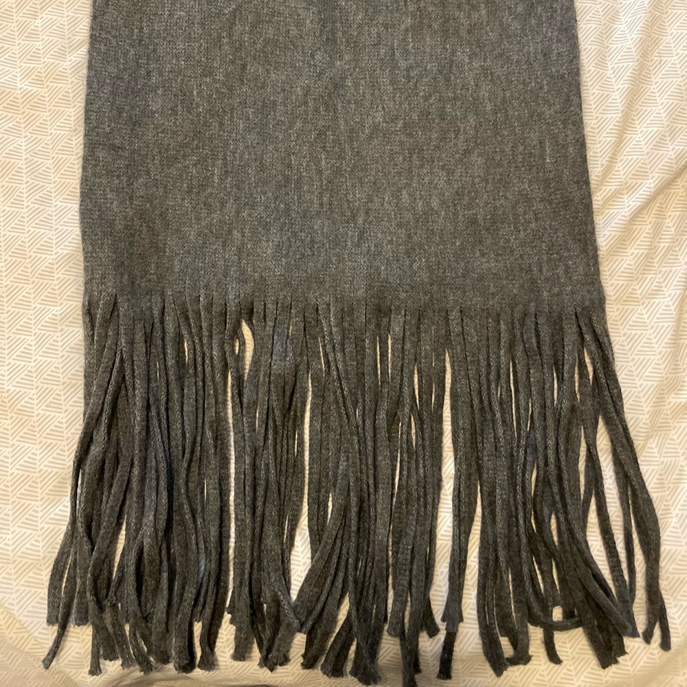 OS Lucky Brand Charcoal Wool Scarf